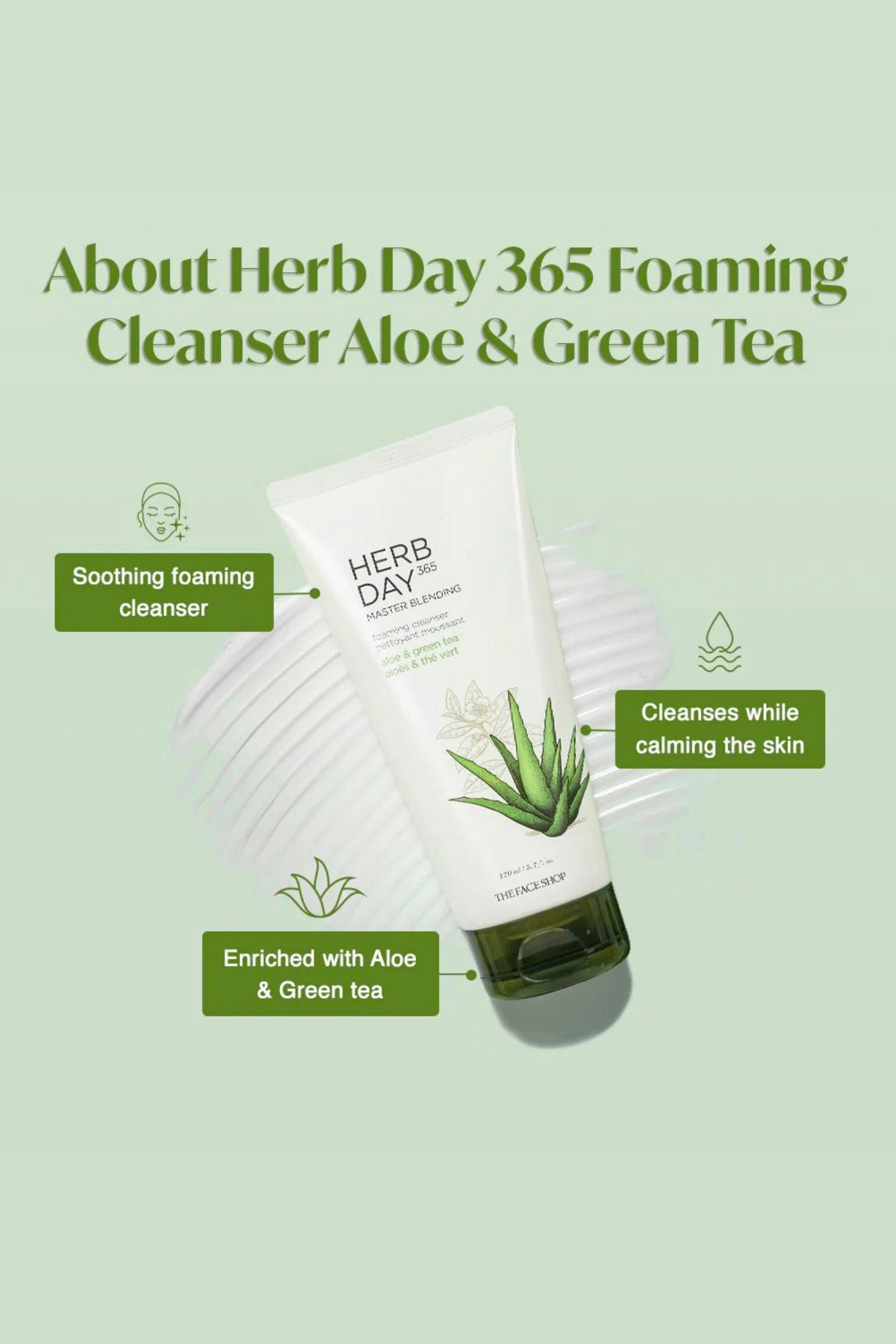 Herb Day 365 Foaming Cleanser - Aloe & Green Tea