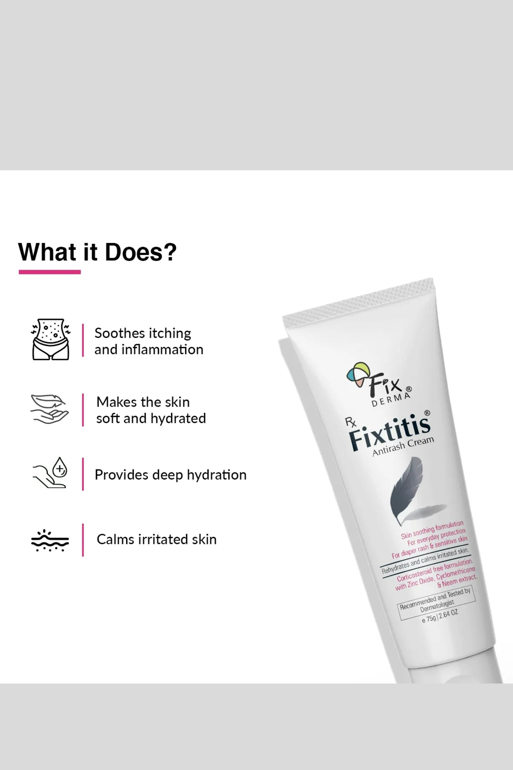 15% Zinc Oxide Fixtitis Anti Rash Cream