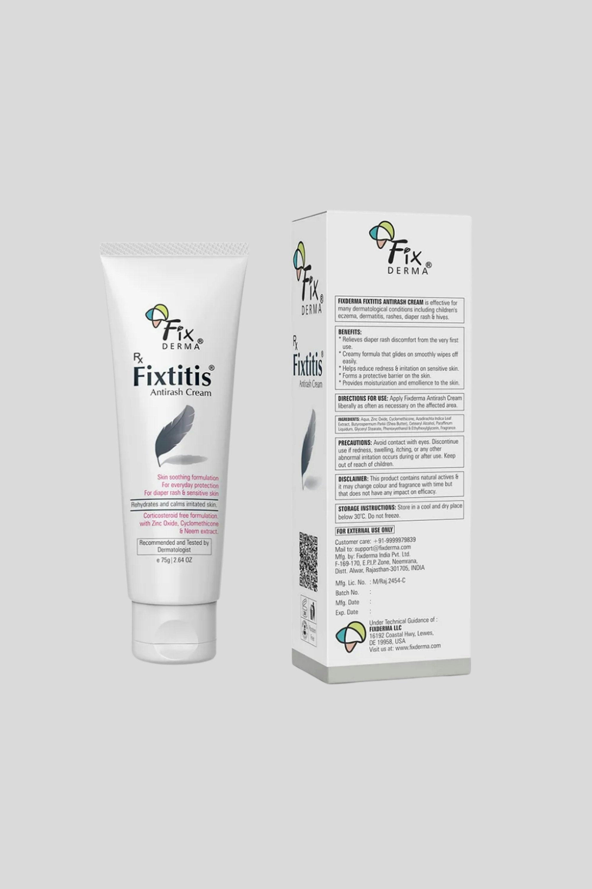 15% Zinc Oxide Fixtitis Anti Rash Cream