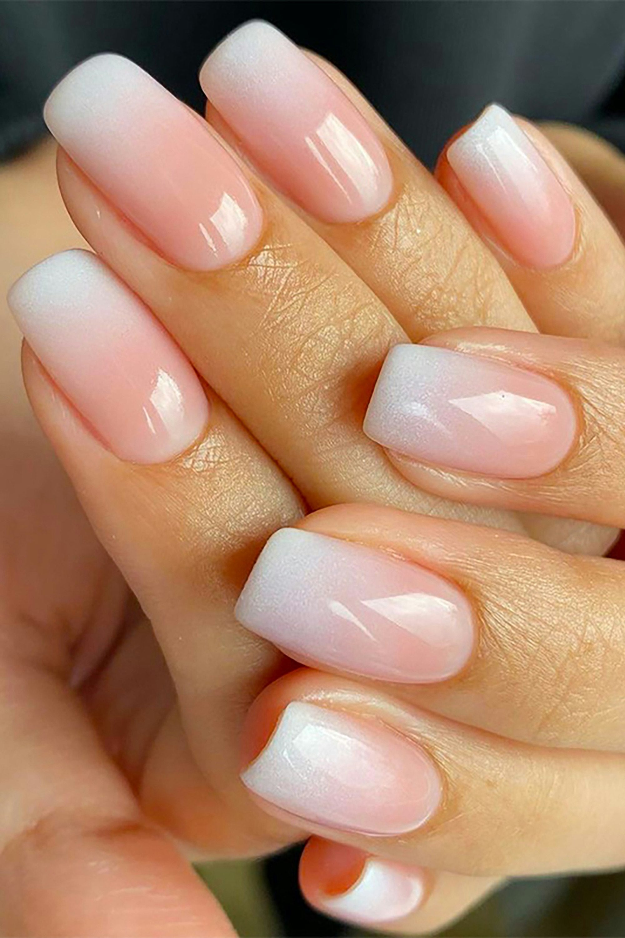 Press On Nail,Pink Ombre- Medium Almond