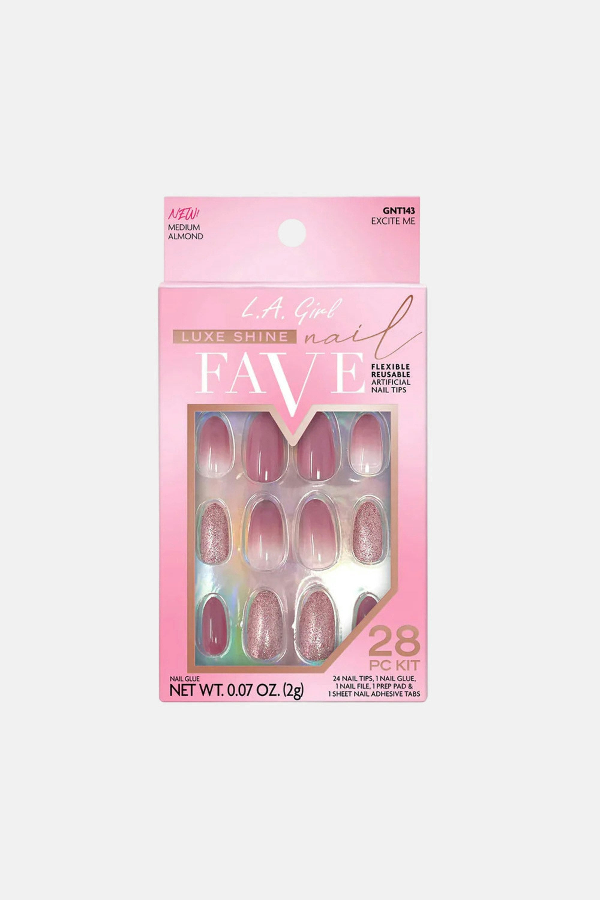 Luxe Shine Nail Fave Artificial Nail Tips, Excite me