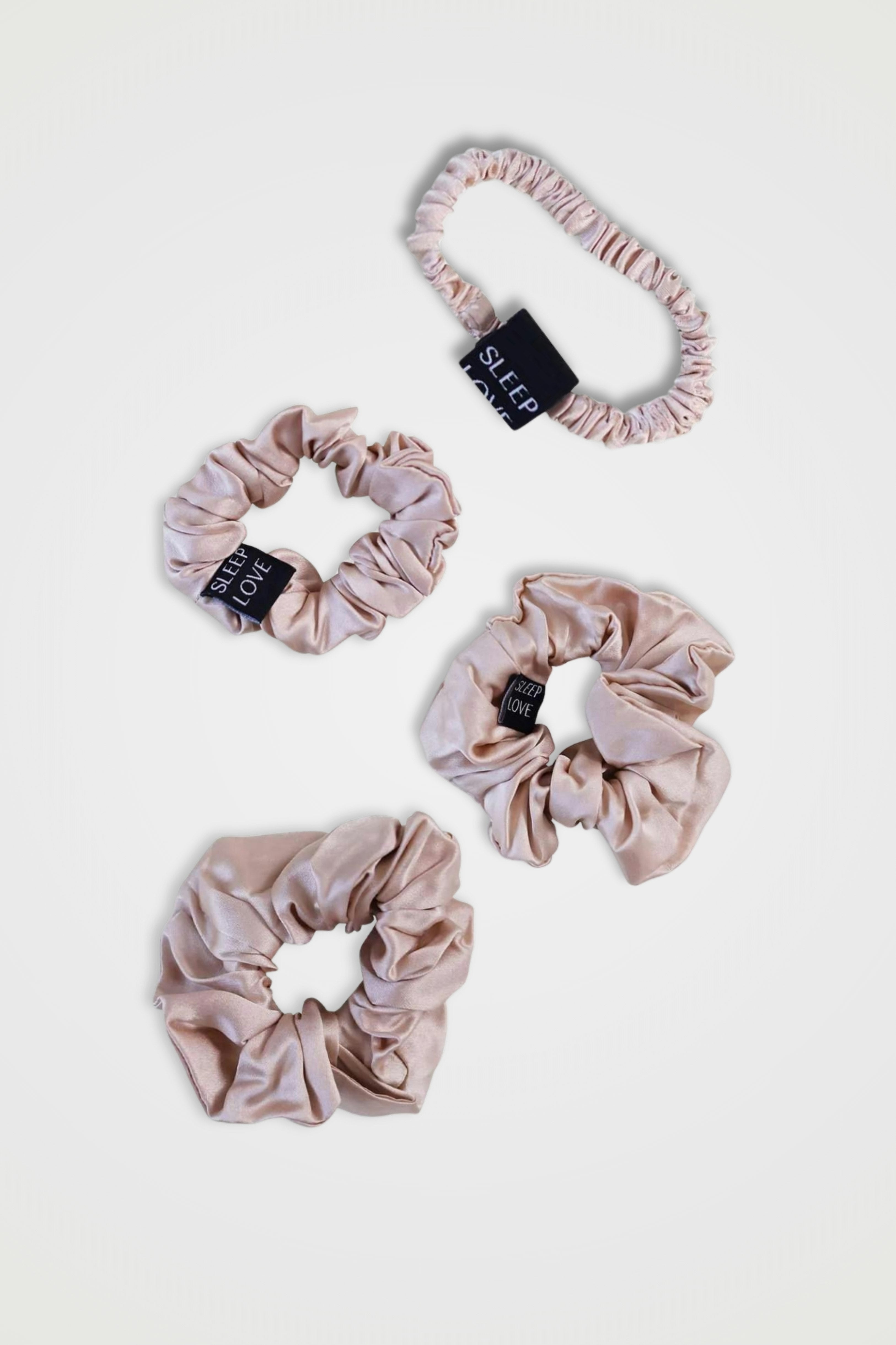 Cameo Rose Silk Scrunchies