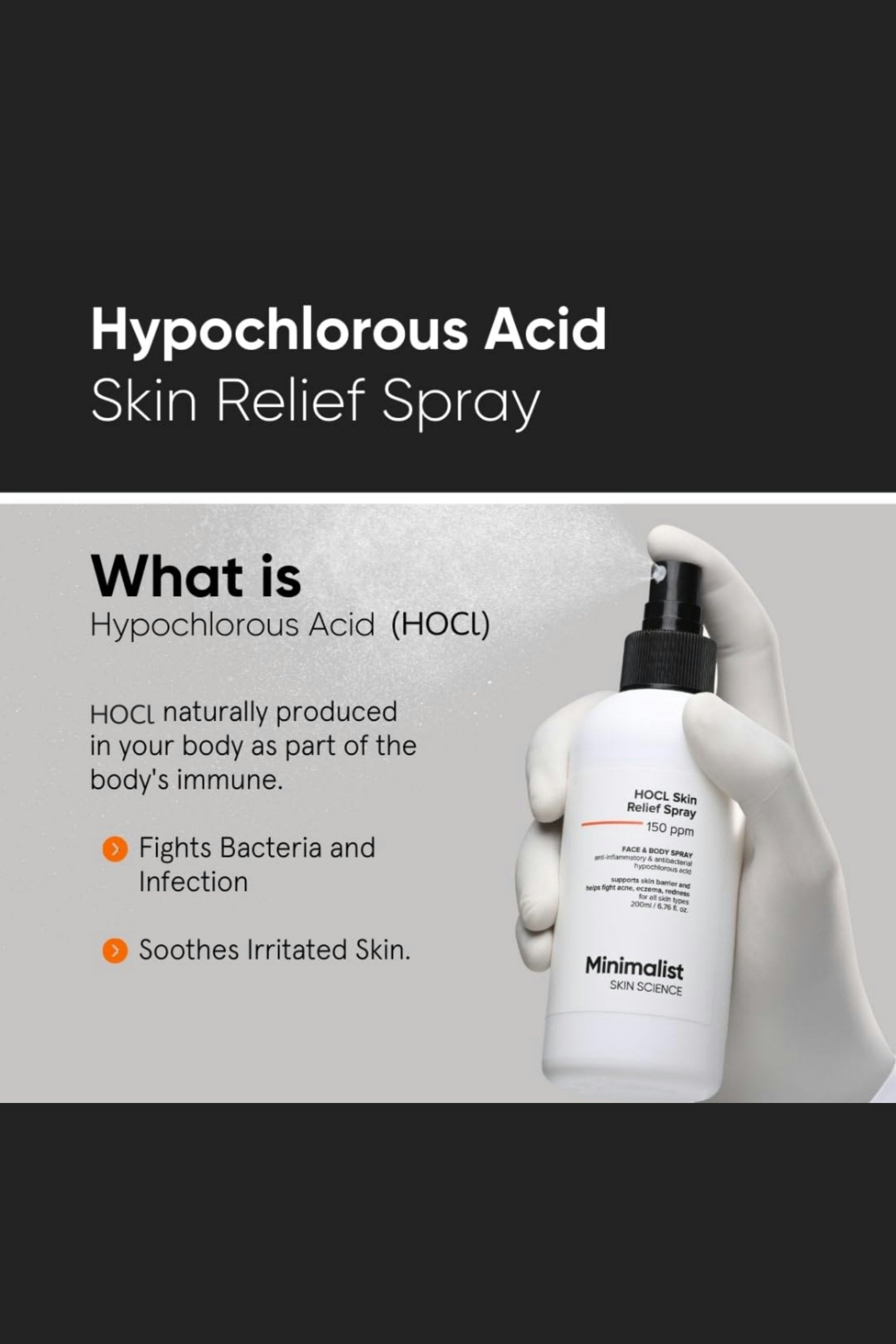 Anti-Acne Hocl Face & Body Spray for Skin Relief